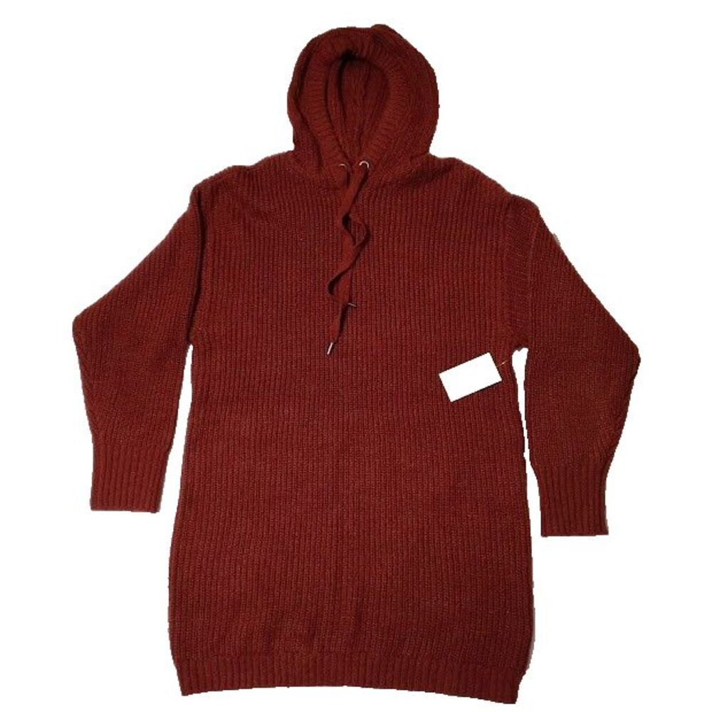 NEW SO Long Pullover Sweater Hoodie XS Cinnamon Rust Color Kohls 38 NWT Womens